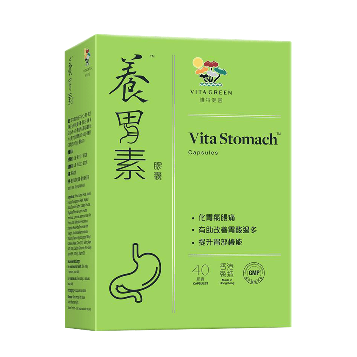 養胃素 40粒<3合1補胃健脾配方 改善4大胃部問題> - 維特健靈官方海外專賣店 Vita Green Official Global Shop
