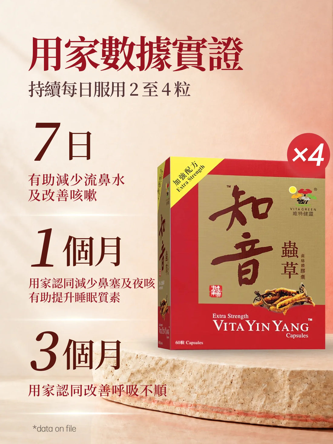 知音蟲草 60粒 4盒