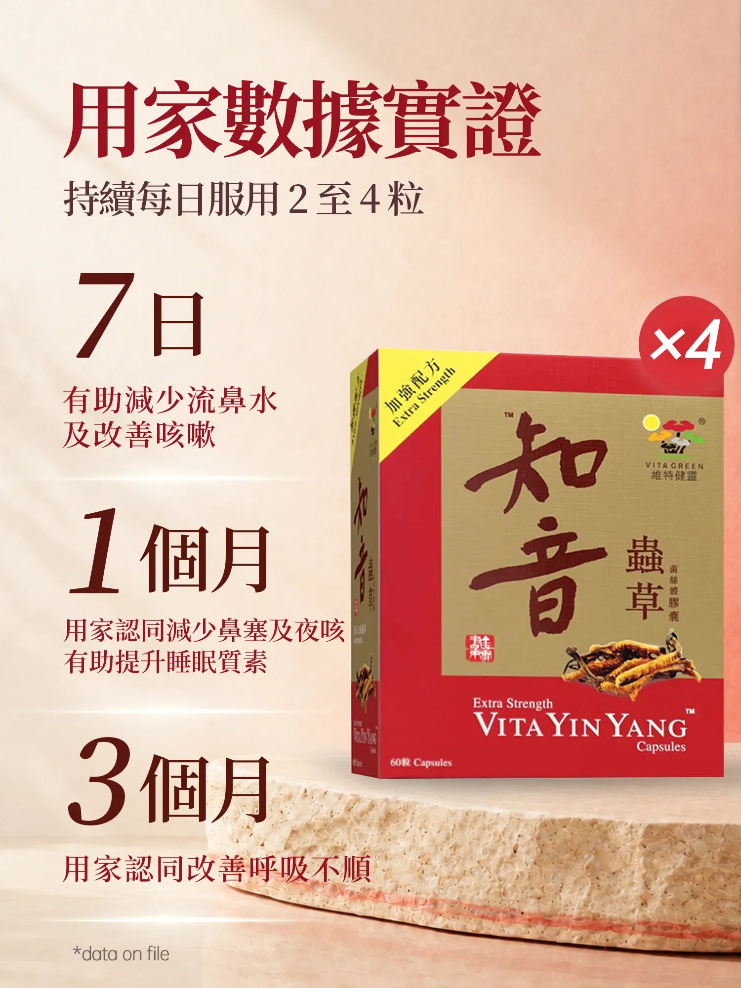 知音蟲草 60粒 4盒
