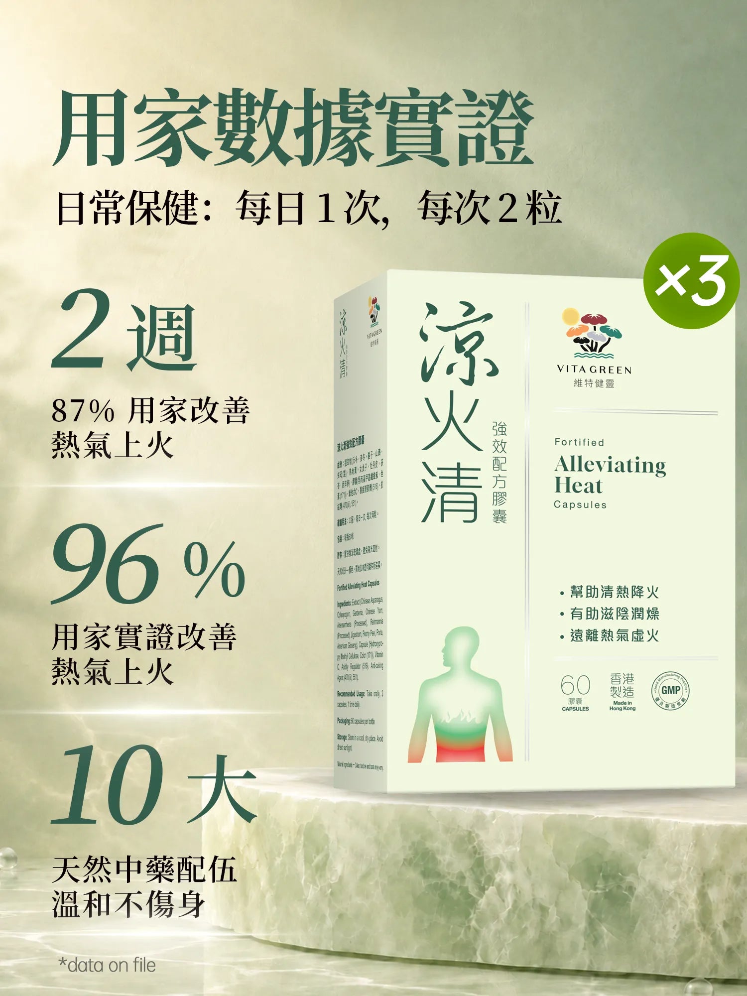 涼火清強效配方 60粒 3盒
