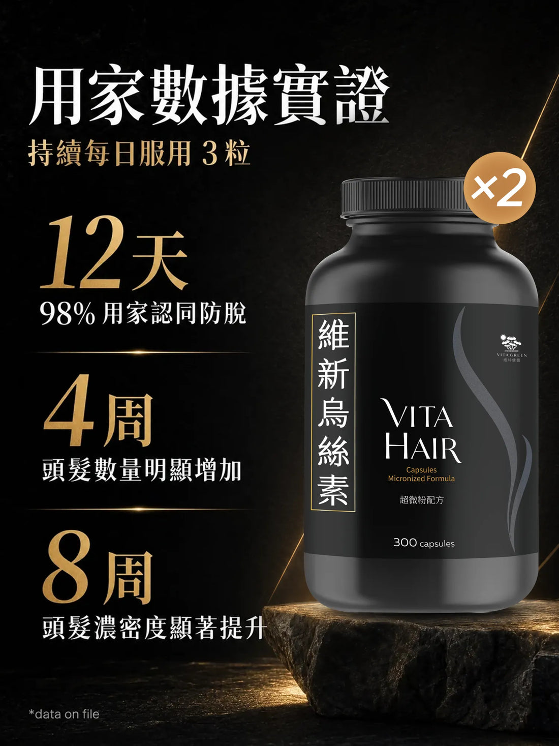 維新烏絲素 超微粉配方 300粒 2盒